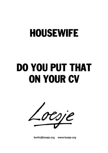housewife    do you put that on your cv